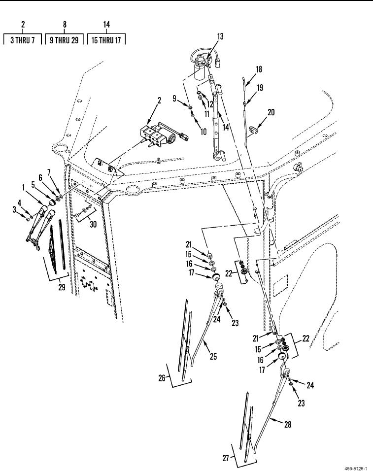 Figure 123. Windshield Wipers and Related Parts (Sheet 1 of 2).